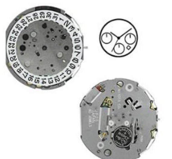 Miyota JP25 – Mecanism Quartz Multifuncțional cu 3 Ace și Subdiale