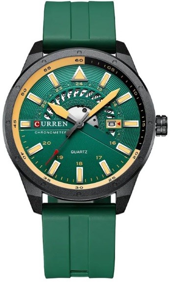 Ceas de Bărbătesc Curren 8421-7 Sport – Ceas de Bărbați cu Curea Silicon, Verde