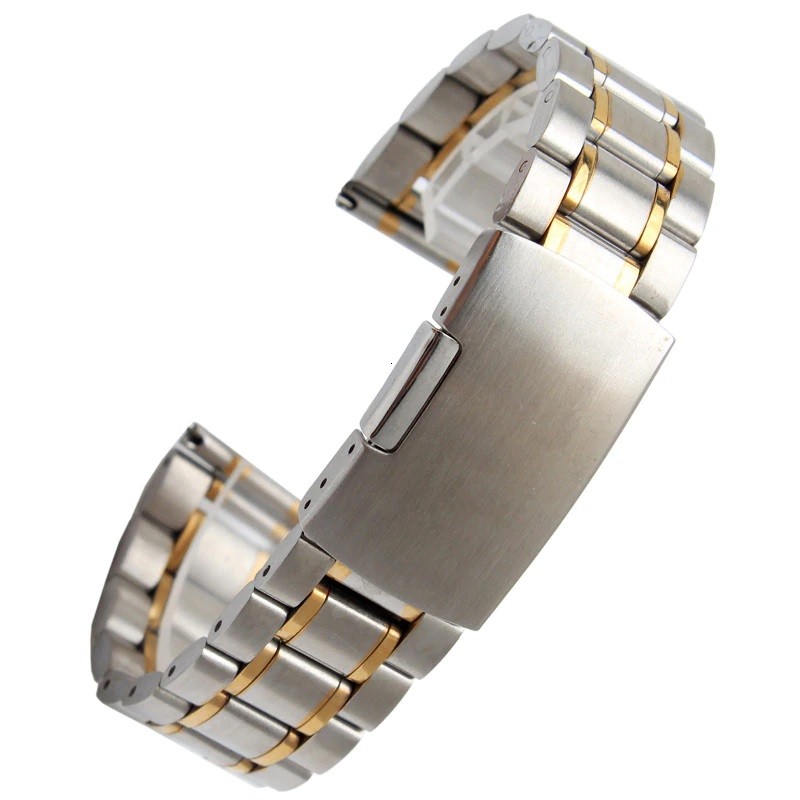 Brățară Ceas Bicoloră – Argintiu / Auriu – Oțel Inoxidabil – 18/20/22/24 mm – Închidere Fluture