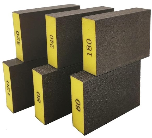 Set 6 bureți de șlefuit LYFJXX – 60/80/120/180/240/320 grit, pentru lemn, metal și sticlă