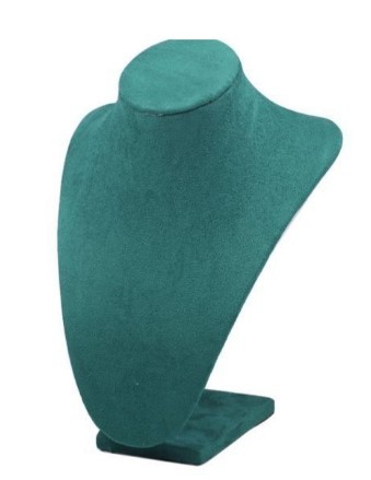 Suport / Bust Verde Catifelat pentru Coliere – Înălțime 23 cm WZ2541