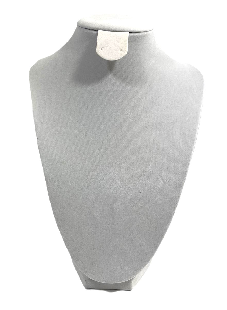 Suport / Bust Crem Catifelat pentru Coliere – Înălțime 24 cm Wz2841