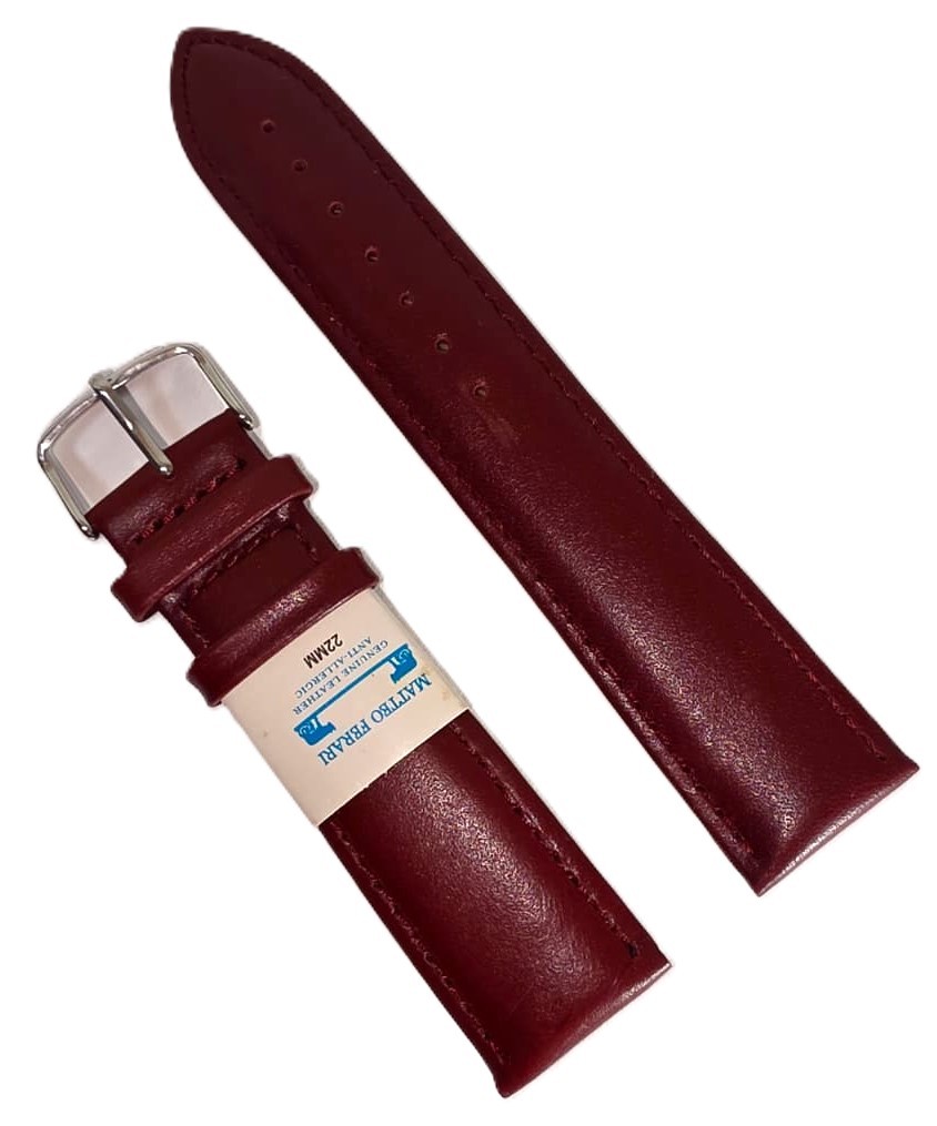 Curea Ceas din Piele Naturală Maro-Roşcat , 20mm 22mm