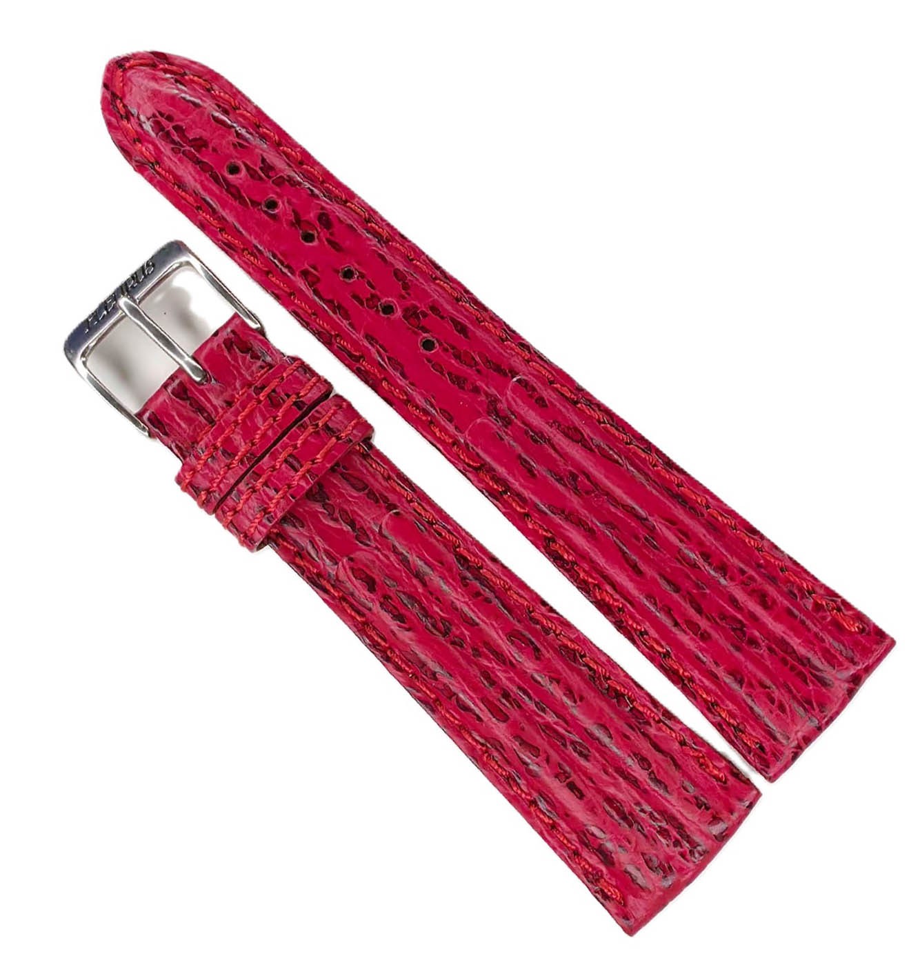 Curea Ceas „Red Shark” WZ2898 – Piele Veritabilă de Rechin, Roșu Mat (12mm - 22mm)