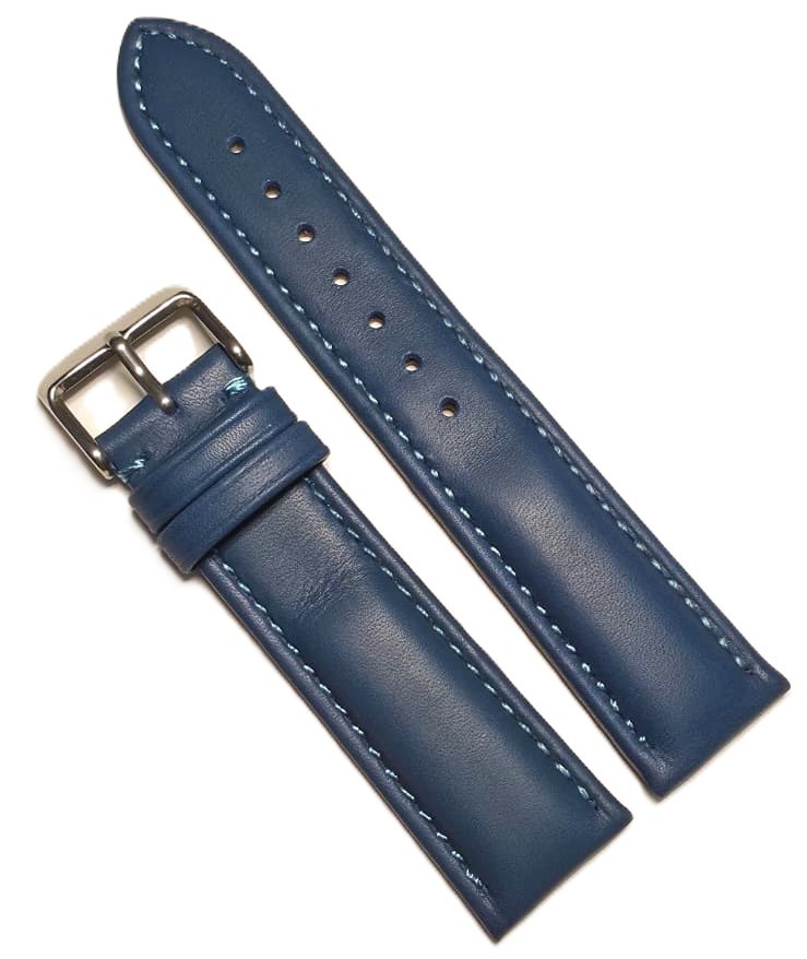 Curea Ceas „Oceanic Blue” – Piele Naturală de Vițel (18mm - 24mm)