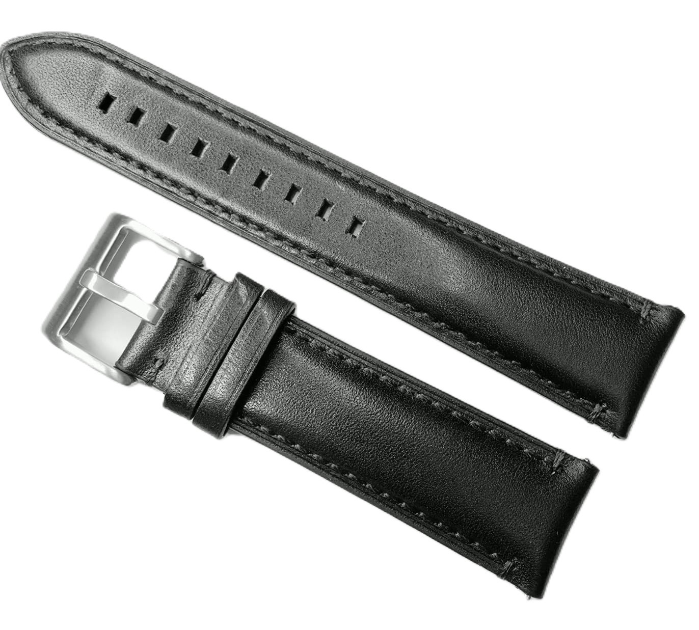 Curea Ceas Time Veranda – Piele Naturală Premium, Neagră cu Interior Crem