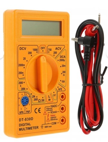 Multimetru Digital DT-830D – Aparat de Măsură Compact cu Buzzer și Test Tranzistori
