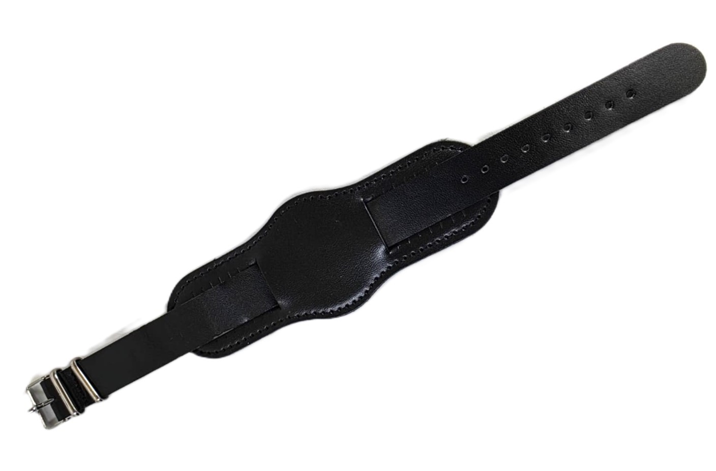 Curea Ceas Retro din Piele Naturală, 18mm – Neagră (WZ4707)