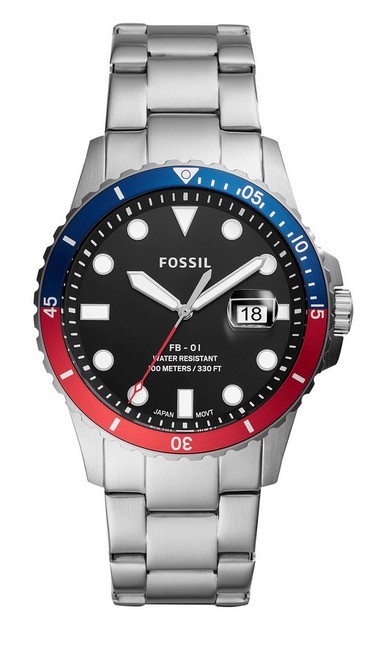 Ceas Bărbătesc Fossil FB-01 FS5657 – Stil Diver cu Bezel Bicolor „Pepsi”