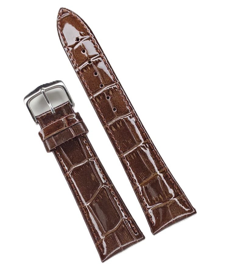 Curea Ceas Premium – Piele Naturală Maro, Imprimeu Crocodil