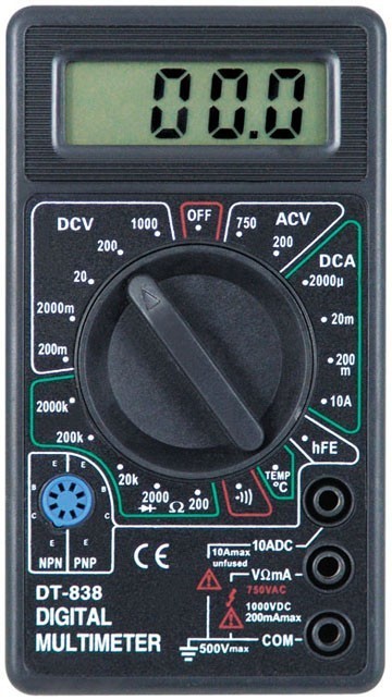 Multimetru Digital DT-838 – Aparat de Măsură Profesional cu Termocuplu și Buzzer