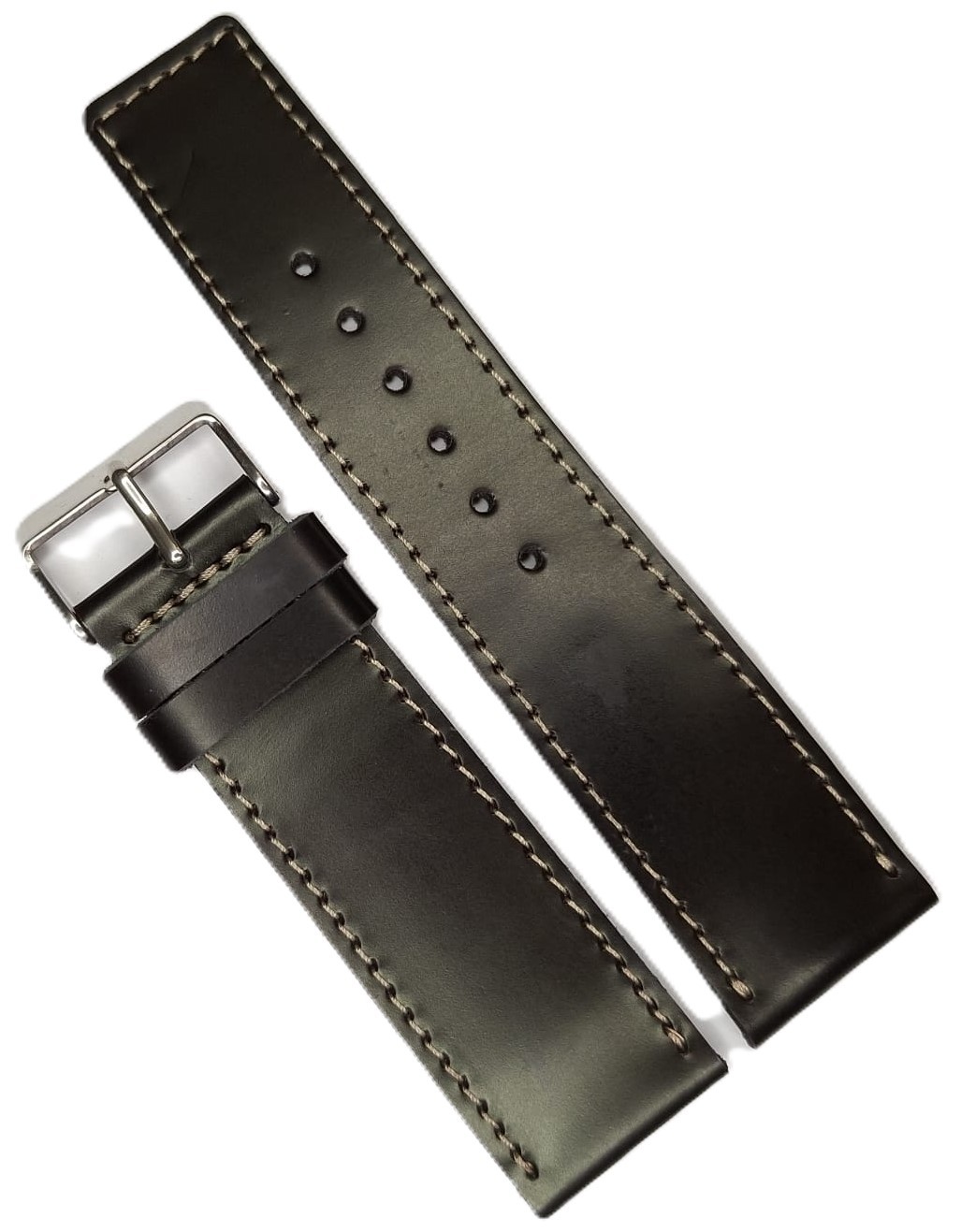 Curea ceas HANDMADE Piele Naturala Neagra 26mm | Marime XL