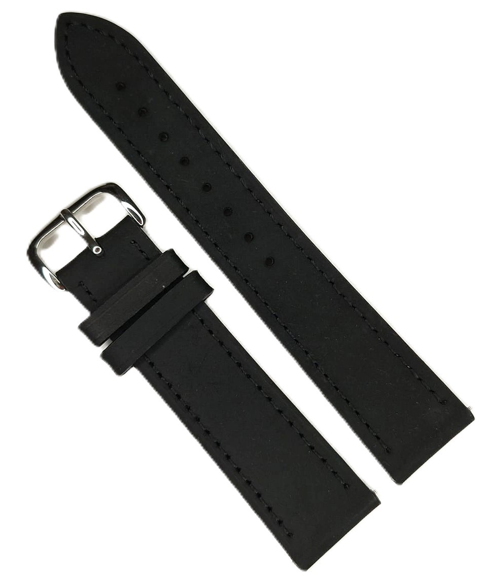 Curea Ceas Premium din Piele Full Grain – Black Stealth, Quick Release