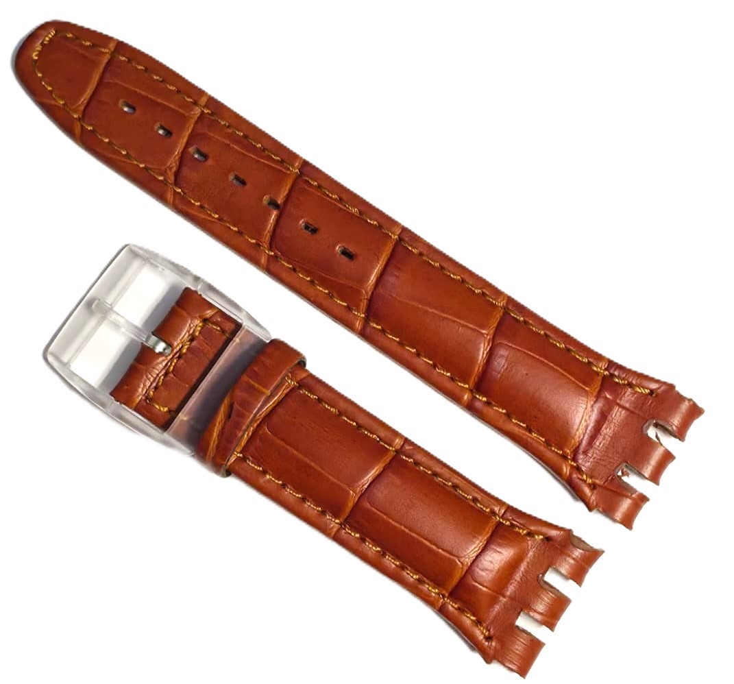 Curea Ceas Premium – Piele Naturală Maro, Imprimeu Șarpe, 21mm SW23MM