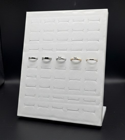 Tavă Organizatoare – Premium White PU Leather, Specială pentru Inele