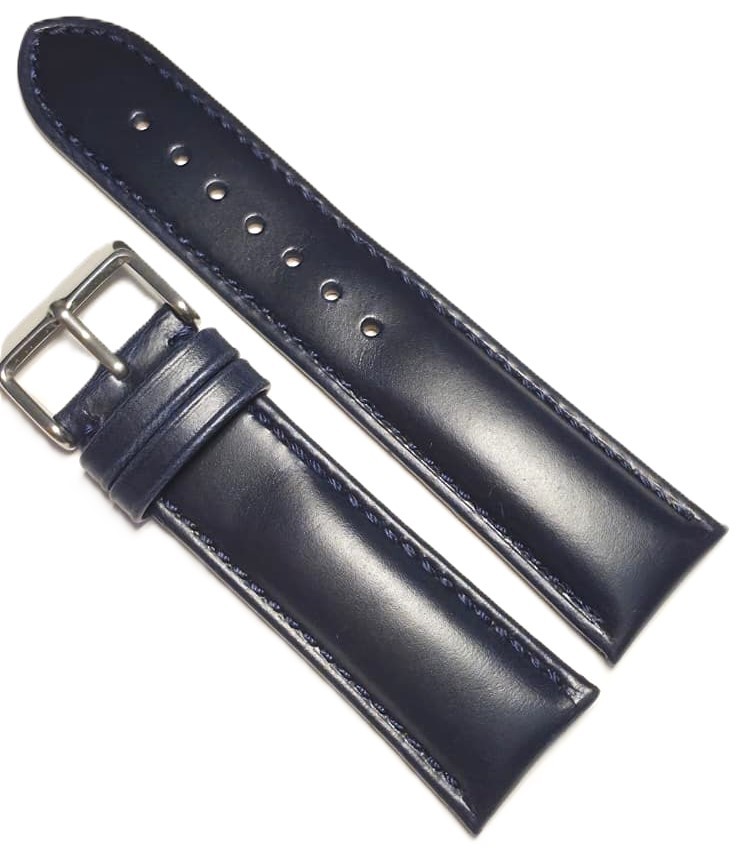 Curea Ceas „Deep Navy Monochome” – Piele Naturală (18mm - 24mm)