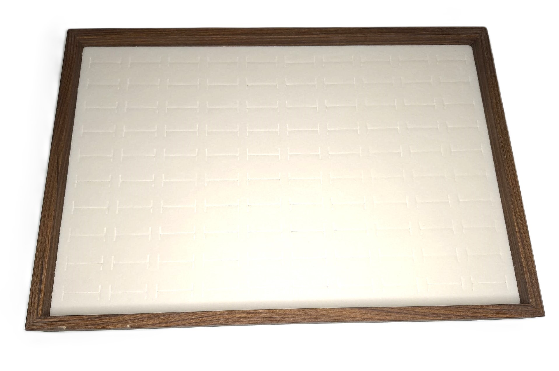 Tavă Organizatoare Bijuterii – Premium Cream & Wood, Capacitate 100 Inele