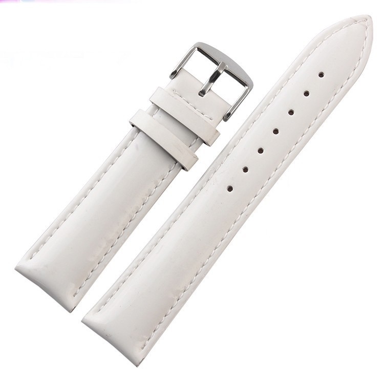 Curea Ceas din Piele Naturală Albă | Gama Completă 8mm - 28mm | Tratată Anti-Transpirație | C051