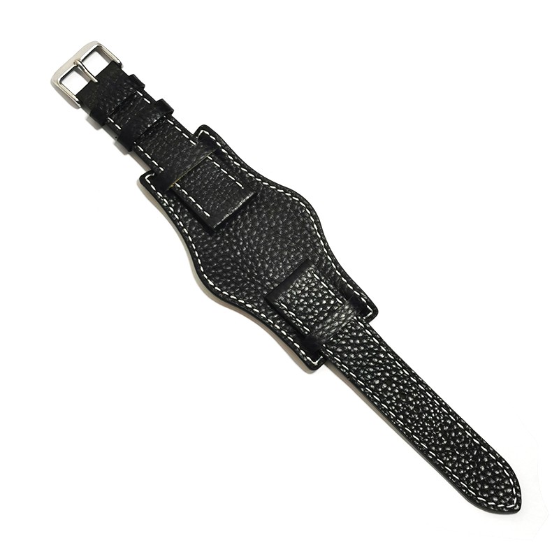 Curea Ceas din Piele Naturală – Albastru Marin, Textură Granulată 32mm