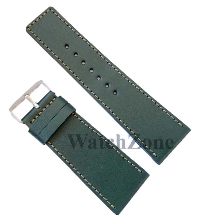 Curea de Ceas Verde Handmade – Fabricată în România – 32 mm – Piele Naturală – Lungime XL 21 cm – WZ1332